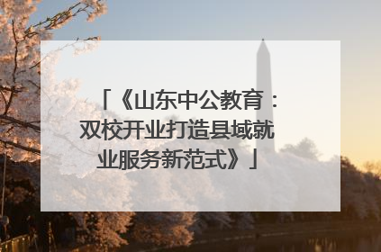 《山东中公教育：双校开业打造县域就业服务新范式》