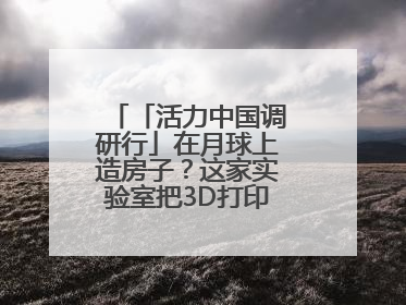 「活力中国调研行」在月球上造房子？这家实验室把3D打印“带上月球”