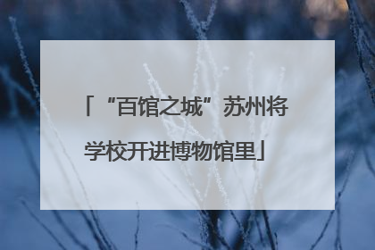 “百馆之城”苏州将学校开进博物馆里