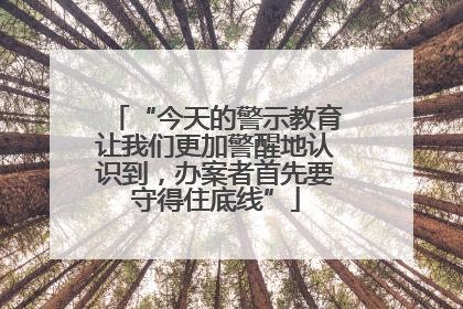 “今天的警示教育让我们更加警醒地认识到，办案者首先要守得住底线”