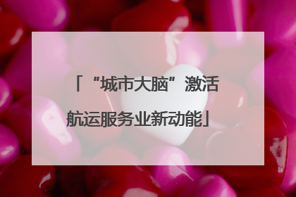 “城市大脑”激活航运服务业新动能