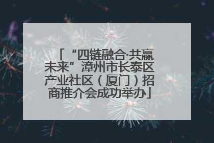 “四链融合·共赢未来”漳州市长泰区产业社区（厦门）招商推介会成功举办