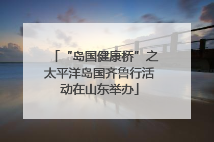 “岛国健康桥”之太平洋岛国齐鲁行活动在山东举办