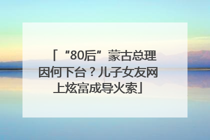 “80后”蒙古总理因何下台？儿子女友网上炫富成导火索