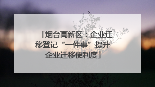 烟台高新区：企业迁移登记“一件事”提升企业迁移便利度
