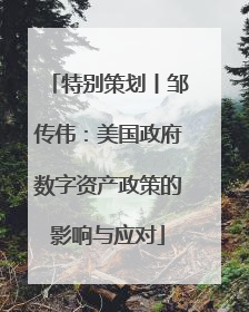 特别策划丨邹传伟：美国政府数字资产政策的影响与应对