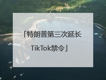 特朗普第三次延长TikTok禁令