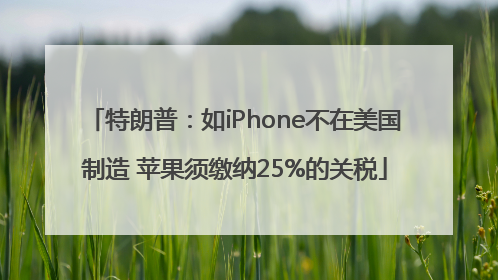 特朗普：如iPhone不在美国制造 苹果须缴纳25%的关税