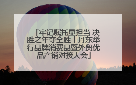 牢记嘱托显担当 决胜之年夺全胜丨丹东举行品牌消费品暨外贸优品产销对接大会