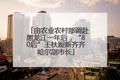 由农业农村部调赴黑龙江一年后，“80后”王杕履新齐齐哈尔副市长