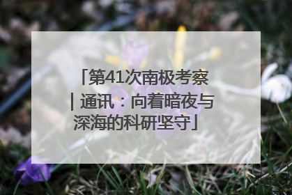 第41次南极考察｜通讯：向着暗夜与深海的科研坚守