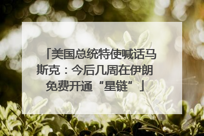 美国总统特使喊话马斯克：今后几周在伊朗免费开通“星链”