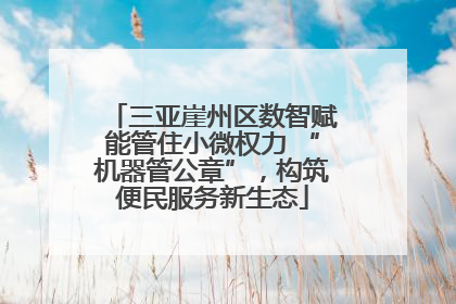 三亚崖州区数智赋能管住小微权力 “机器管公章”，构筑便民服务新生态