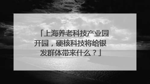 上海养老科技产业园开园，硬核科技将给银发群体带来什么？