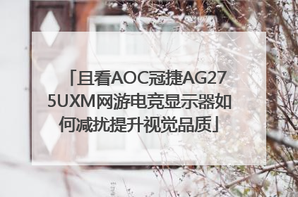 且看AOC冠捷AG275UXM网游电竞显示器如何减扰提升视觉品质