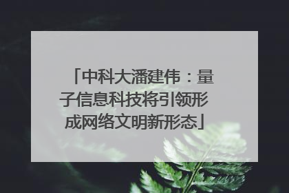 中科大潘建伟：量子信息科技将引领形成网络文明新形态