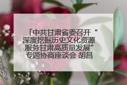 中共甘肃省委召开“深度挖掘历史文化资源服务甘肃高质量发展”专题协商座谈会 胡昌升主持并讲话