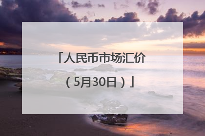 人民币市场汇价（5月30日）