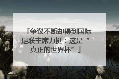 争议不断却得到国际足联主席力挺：这是“真正的世界杯”