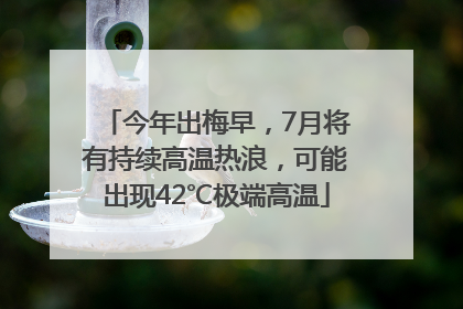今年出梅早，7月将有持续高温热浪，可能出现42℃极端高温