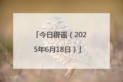 今日辟谣（2025年6月18日）