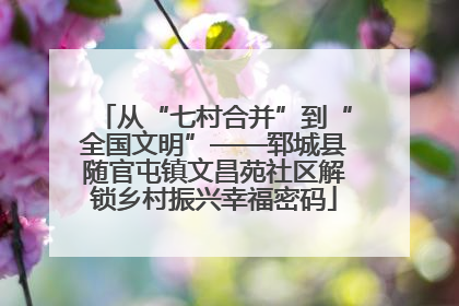 从“七村合并”到“全国文明”——郓城县随官屯镇文昌苑社区解锁乡村振兴幸福密码