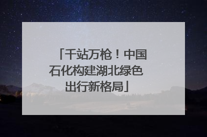 千站万枪！中国石化构建湖北绿色出行新格局