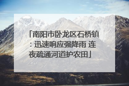 南阳市卧龙区石桥镇：迅速响应强降雨 连夜疏通河道护农田