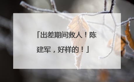出差期间救人！陈建军，好样的！