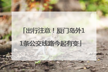出行注意！厦门岛外11条公交线路今起有变