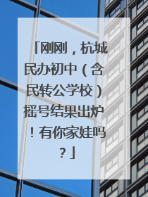 刚刚，杭城民办初中（含民转公学校）摇号结果出炉！有你家娃吗？