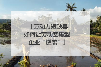 劳动力短缺县 如何让劳动密集型企业“逆袭”