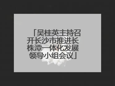 吴桂英主持召开长沙市推进长株潭一体化发展领导小组会议