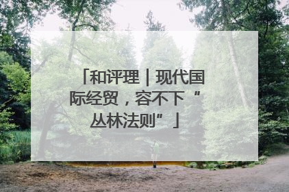 和评理｜现代国际经贸，容不下“丛林法则”