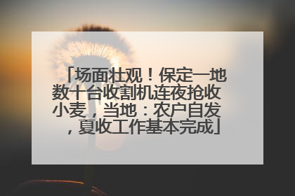 场面壮观！保定一地数十台收割机连夜抢收小麦，当地：农户自发，夏收工作基本完成
