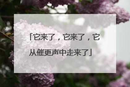 它来了，它来了，它从催更声中走来了