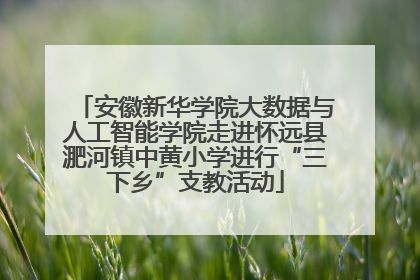 安徽新华学院大数据与人工智能学院走进怀远县淝河镇中黄小学进行“三下乡”支教活动