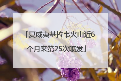 夏威夷基拉韦火山近6个月来第25次喷发