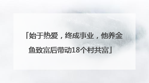 始于热爱，终成事业，他养金鱼致富后带动18个村共富