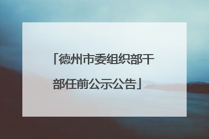 德州市委组织部干部任前公示公告