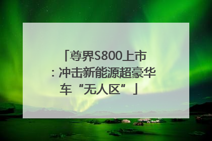 尊界S800上市：冲击新能源超豪华车“无人区”