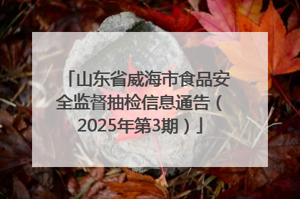 山东省威海市食品安全监督抽检信息通告（2025年第3期）