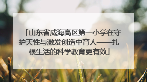 山东省威海高区第一小学在守护天性与激发创造中育人——扎根生活的科学教育更有效