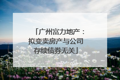 广州富力地产：拟变卖房产与公司存续债券无关