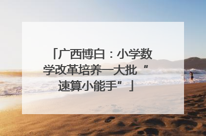 广西博白：小学数学改革培养一大批“速算小能手”