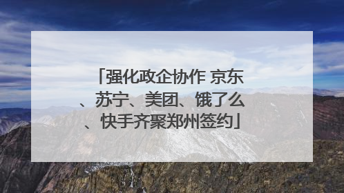 强化政企协作 京东、苏宁、美团、饿了么、快手齐聚郑州签约