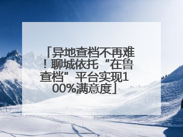 异地查档不再难！聊城依托“在鲁查档”平台实现100%满意度