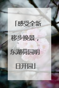 感受全新移步换景，东湖荷园明日开园