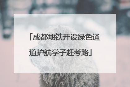 成都地铁开设绿色通道护航学子赶考路