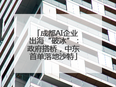 成都AI企业出海“破冰”：政府搭桥，中东首单落地沙特